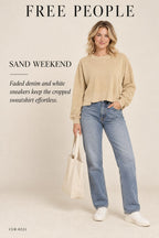 Free People Brown Oversized Sweatshirt – styled: Sand Weekend