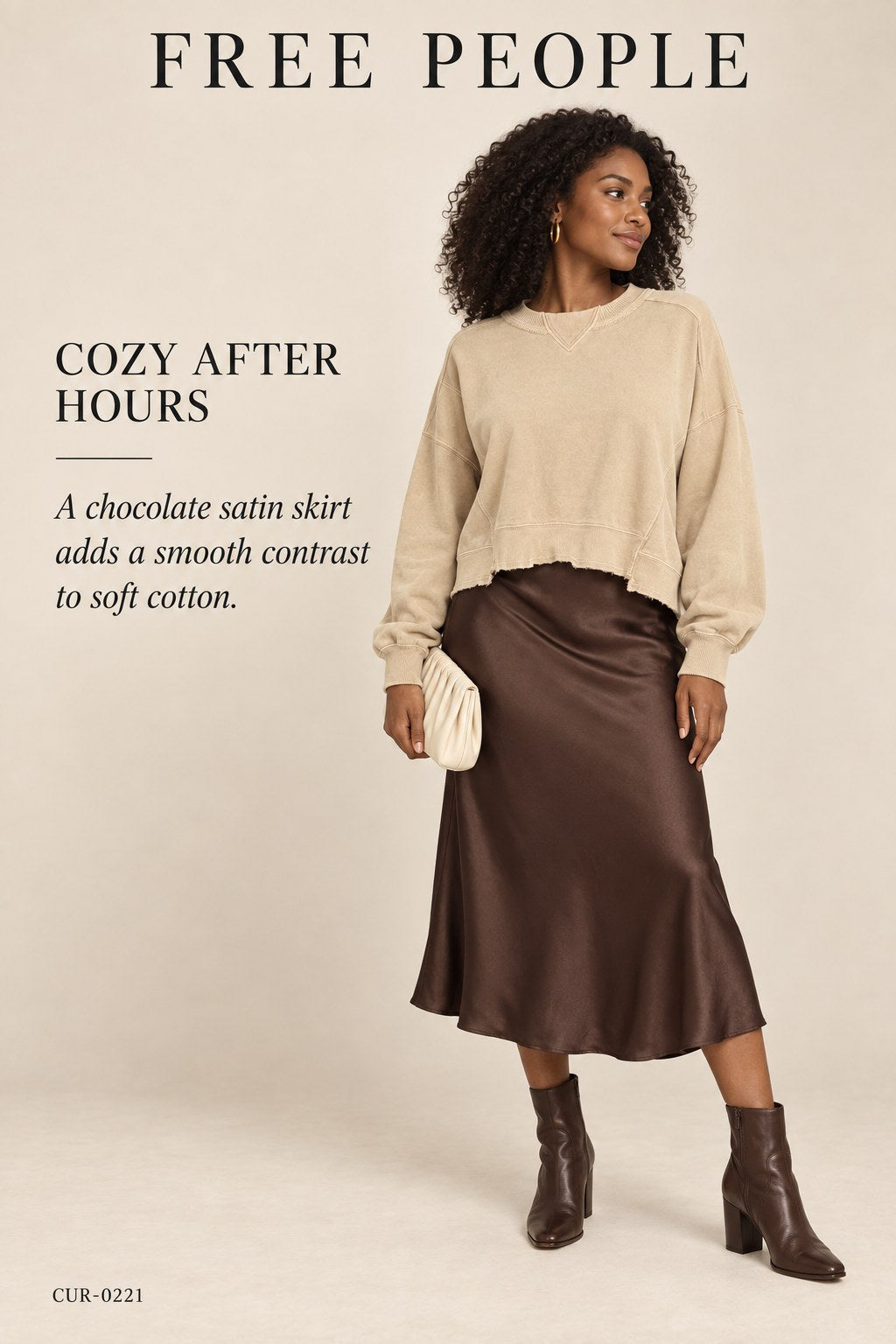 Free People Brown Oversized Sweatshirt – styled: Cozy After Hours