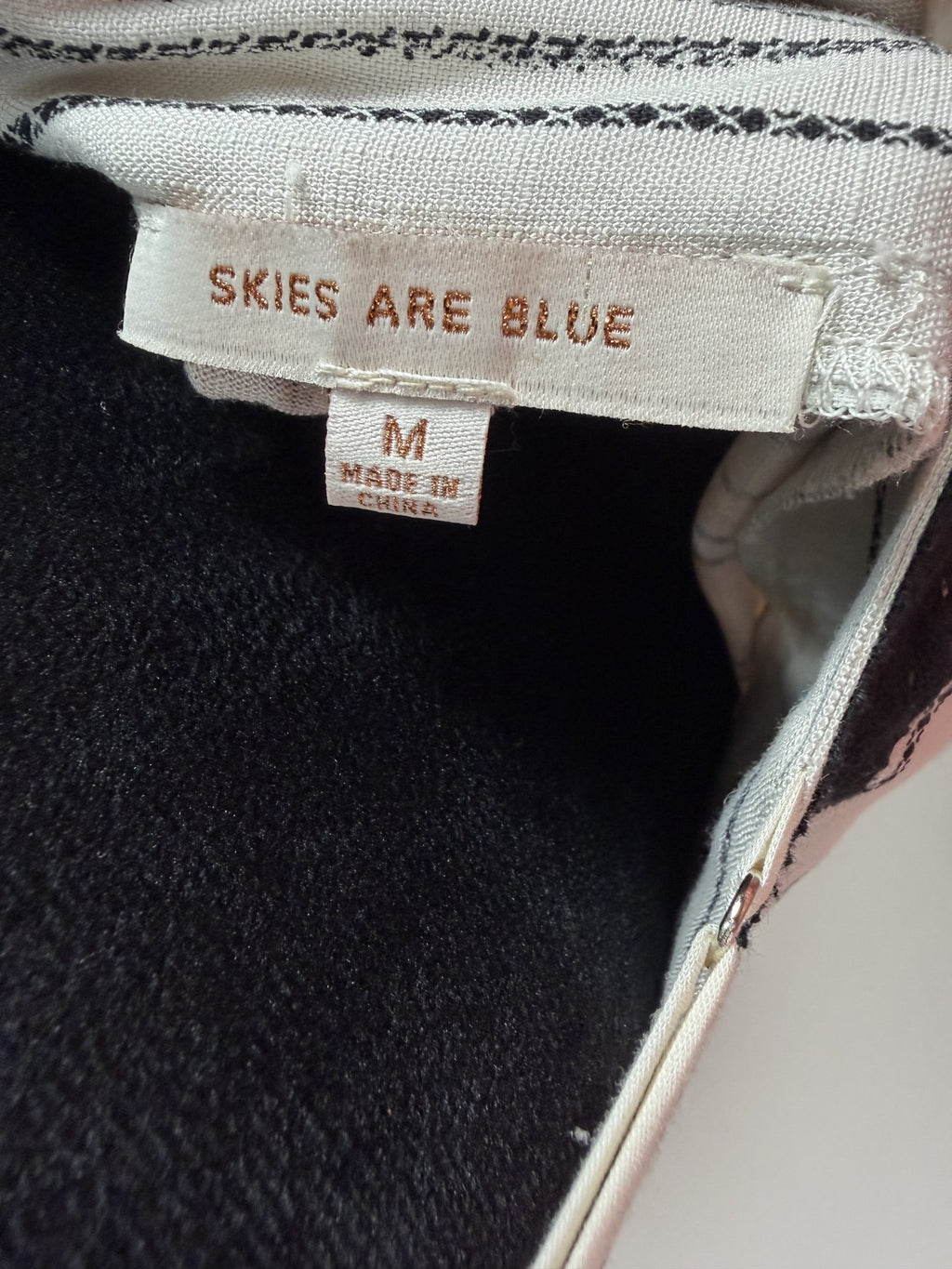 Skies Are Blue Striped Embroidered-Neck Tank – label