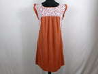 J.Marie Rainey Oaxaca Embroidered Tunic Dress – Burnt Orange – back