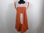 J.Marie Rainey Oaxaca Embroidered Tunic Dress – Burnt Orange – front