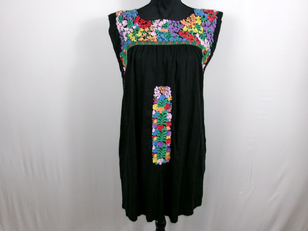 J.Marie Black Floral Mexican Señorita Dress – back