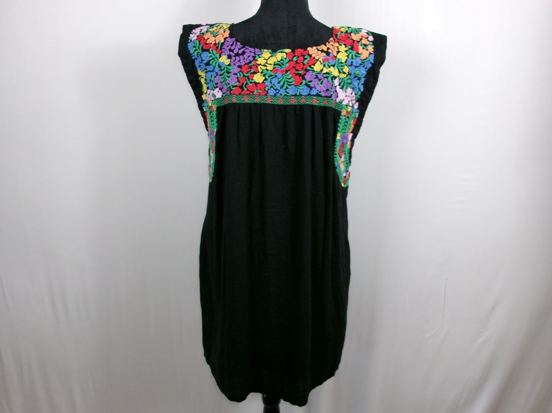 J.Marie Black Floral Mexican Señorita Dress – front