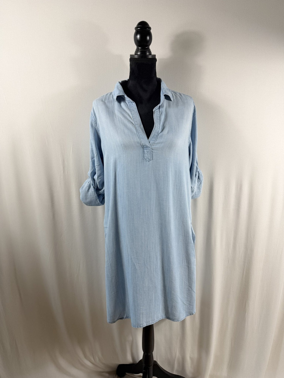 Bella Dahl A-Line Chambray Tencel Dress - front