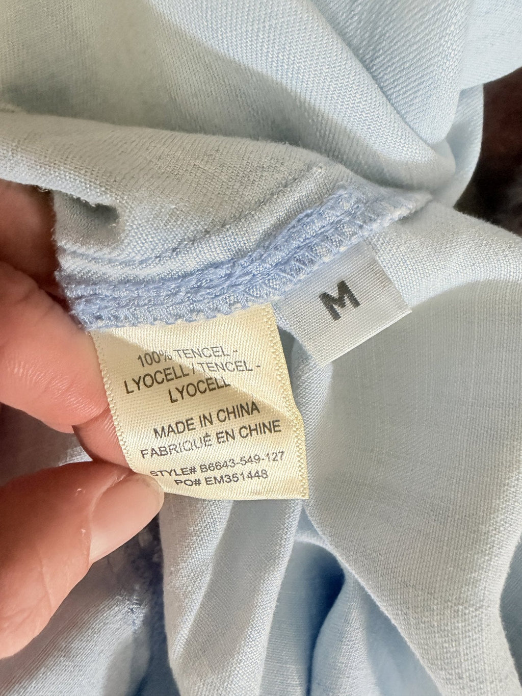 Bella Dahl A-Line Chambray Tencel Dress - care label