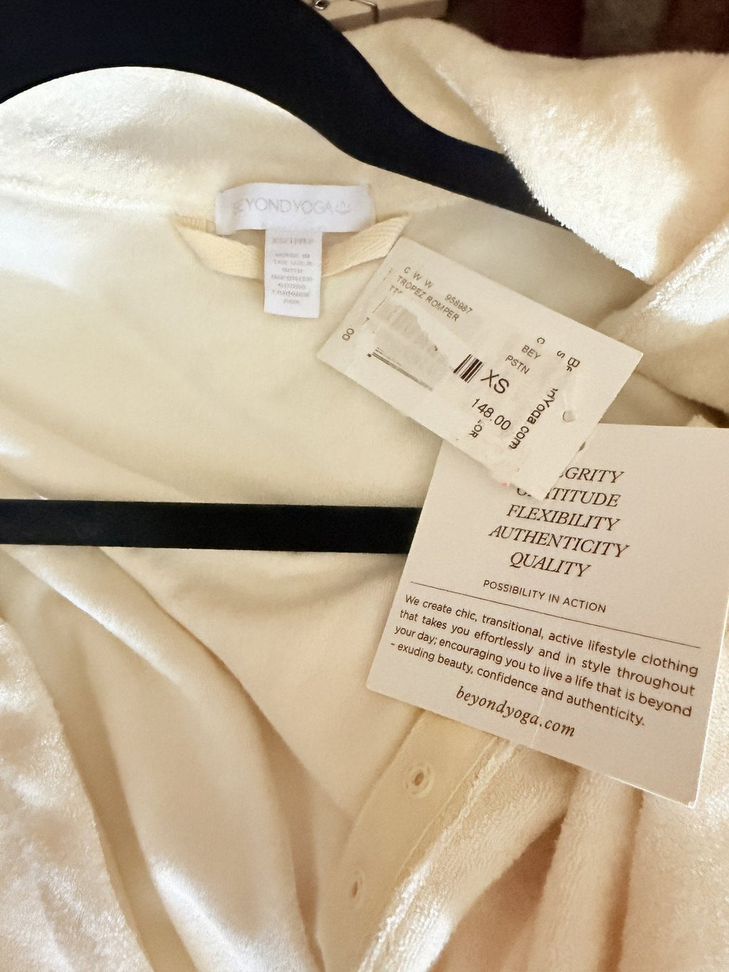 Beyond Yoga Tropez Terry Romper - care label