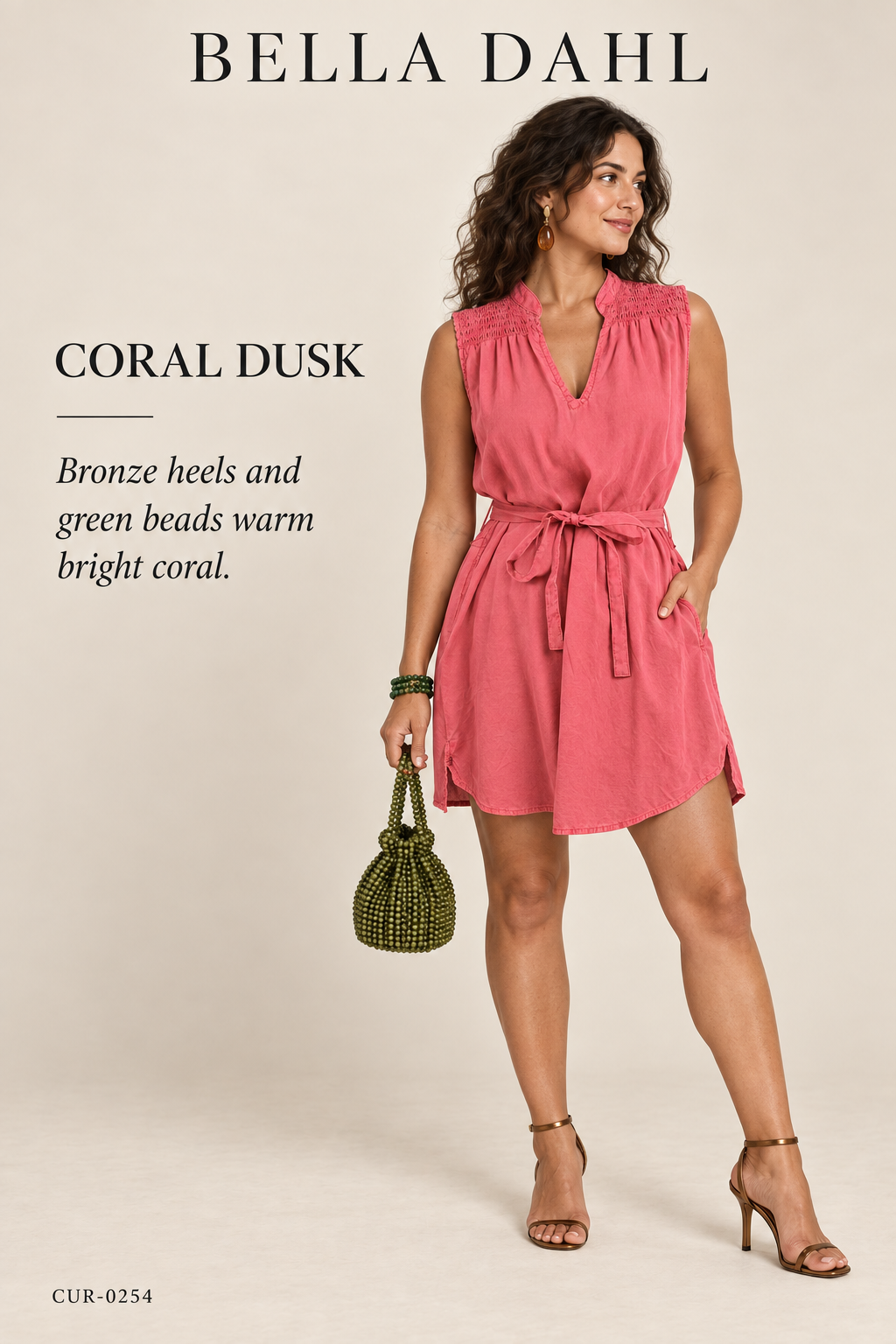 Bella Dahl Smocked Yoke Mini Dress — styling illustration