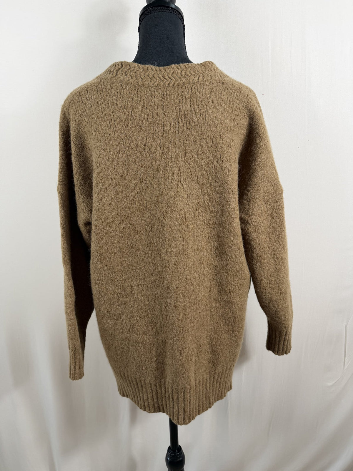 Jenni Kayne Alpaca V-Neck Button-Front Cardigan – Camel – back