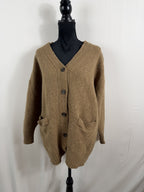 Jenni Kayne Alpaca V-Neck Button-Front Cardigan – Camel – front