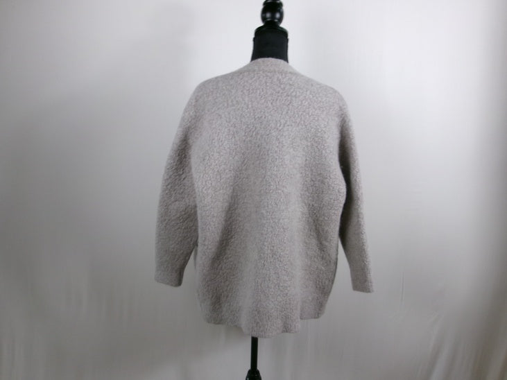 Jenni Kayne Bouclé V-Neck Button-Front Cardigan – Grey – back
