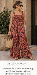 Ulla Johnson Josephina Silk Jumpsuit – Amaryllis – styled editorial look 1