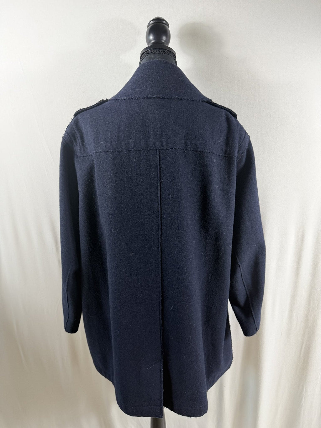 Burberry Brit Black Wool Toggle Coat - back