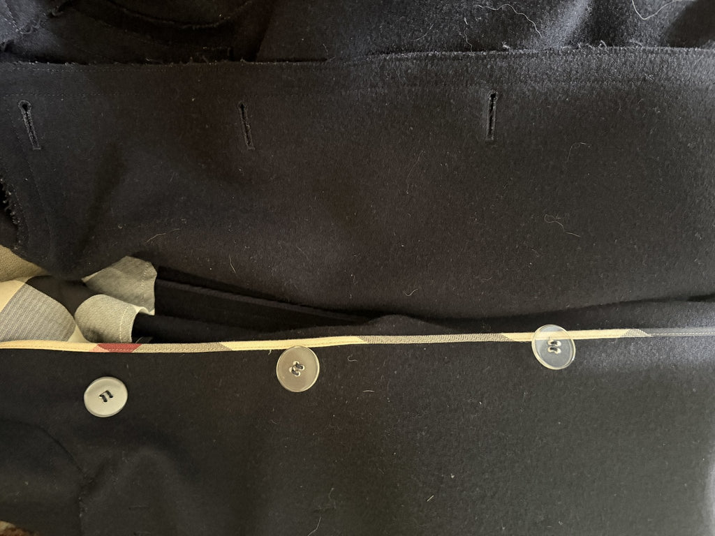 Burberry Brit Black Wool Toggle Coat - detail