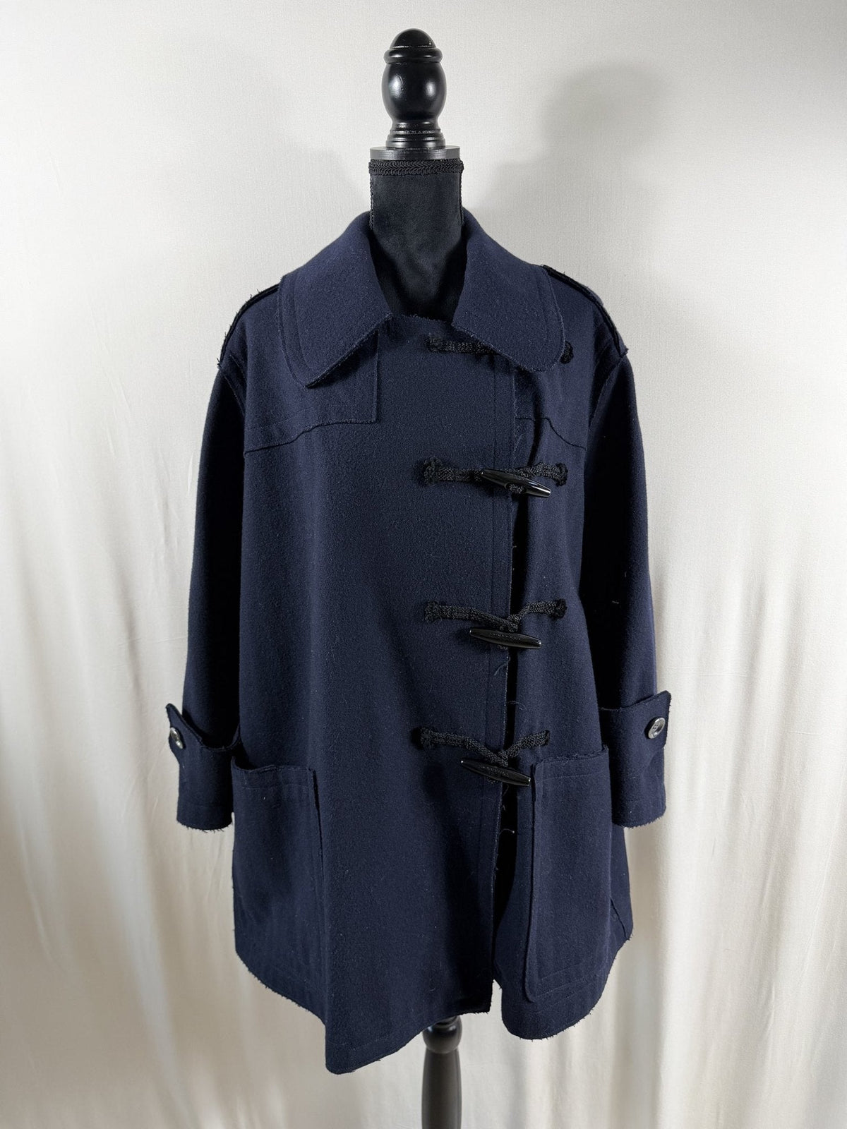 Burberry Brit Black Wool Toggle Coat - front