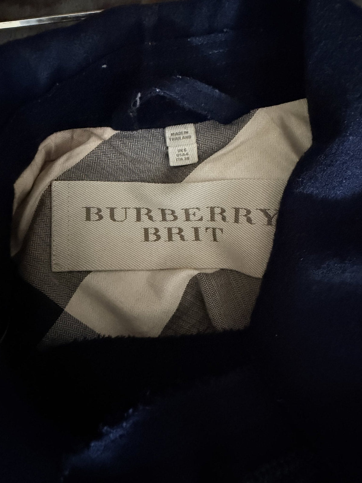 Burberry Brit Black Wool Toggle Coat - care label