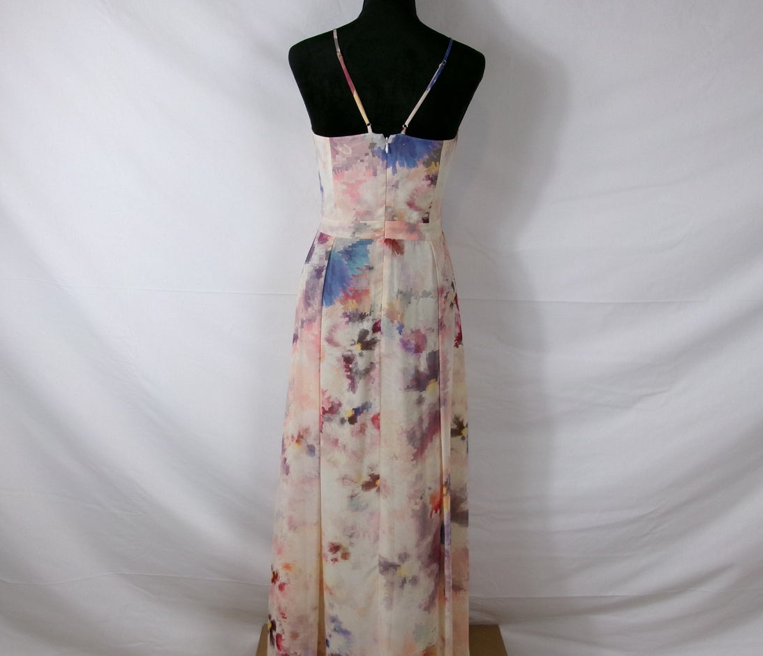 Hunter Bell Watercolor Print Maxi Gown – back