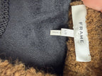 FRAME Faux Fur Collarless Jacket – Brown – label