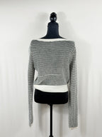 Reformation Cashmere Striped Cropped Bateau Sweater – back