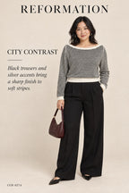 Reformation Cashmere Striped Cropped Bateau Sweater – styled: City Contrast