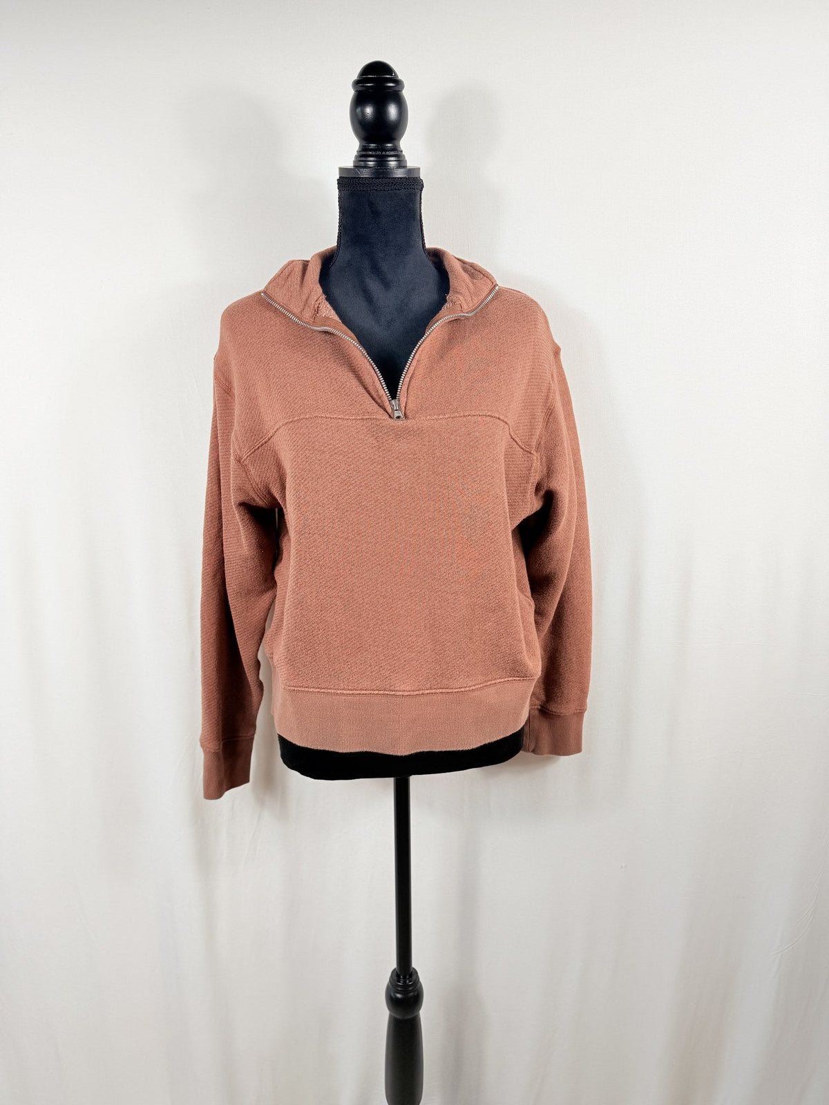 Jenni Kayne Rust Stand-Collar Zip Jacket – front