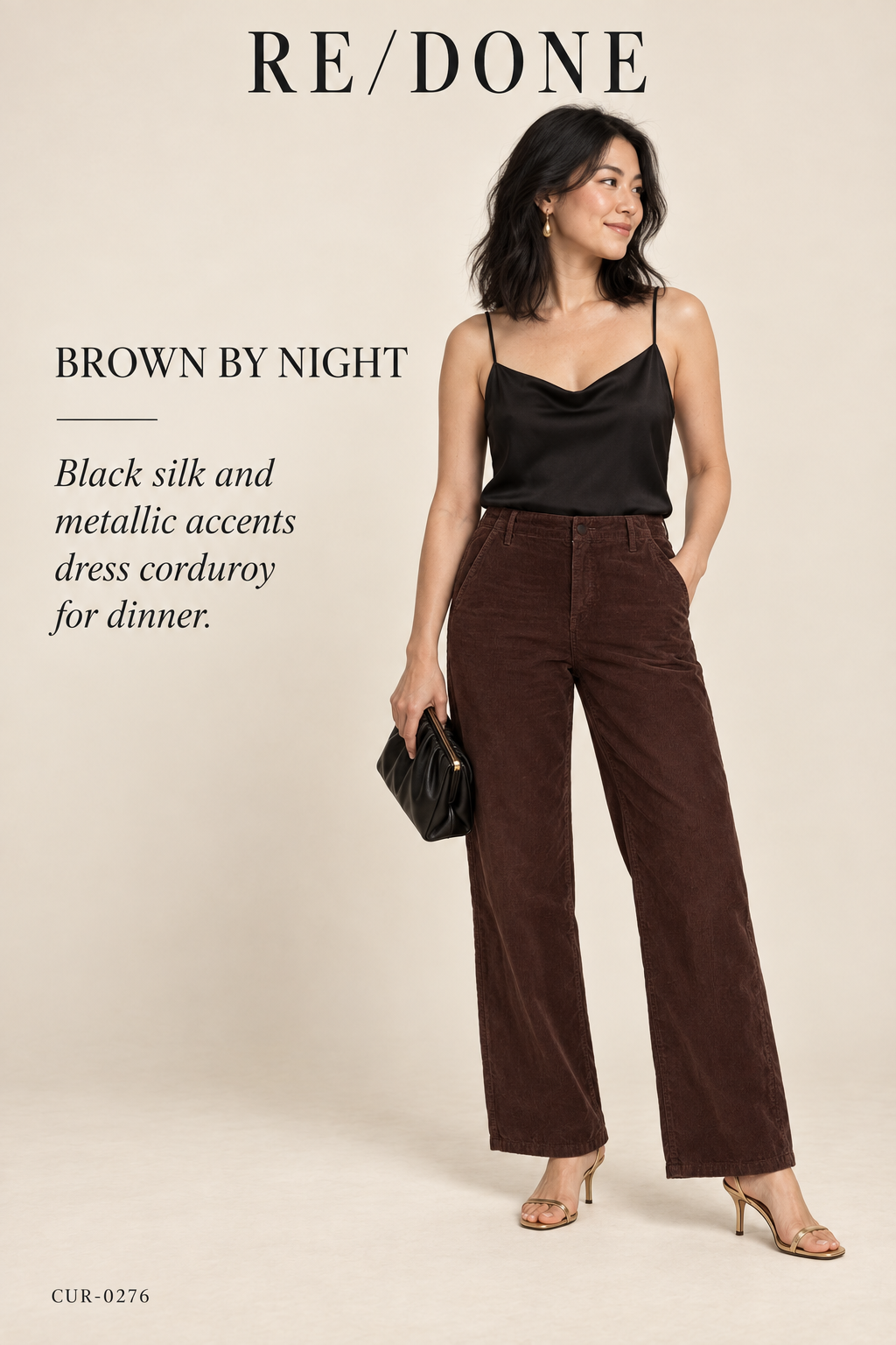 RE/DONE Brown Corduroy Mid-Rise Wide-Leg Pant – styled: Brown by Night