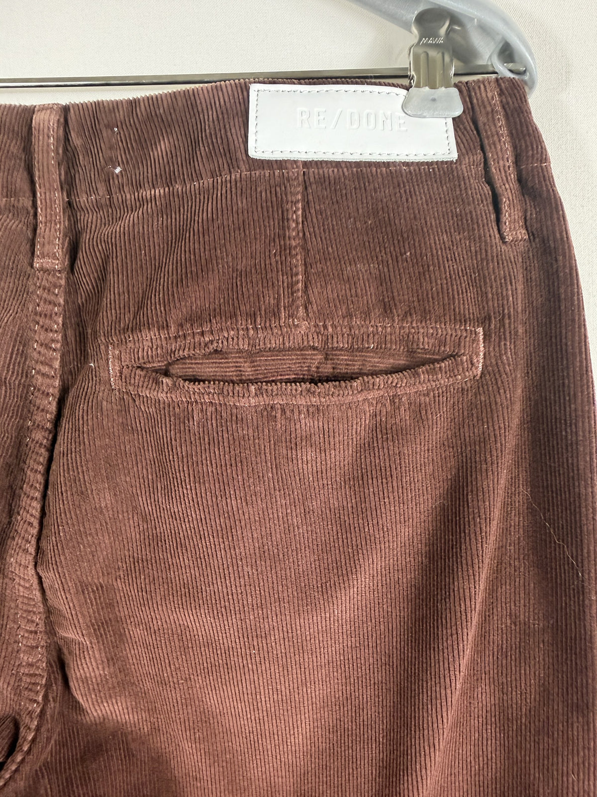 RE/DONE Brown Corduroy Mid-Rise Wide-Leg Pant – detail