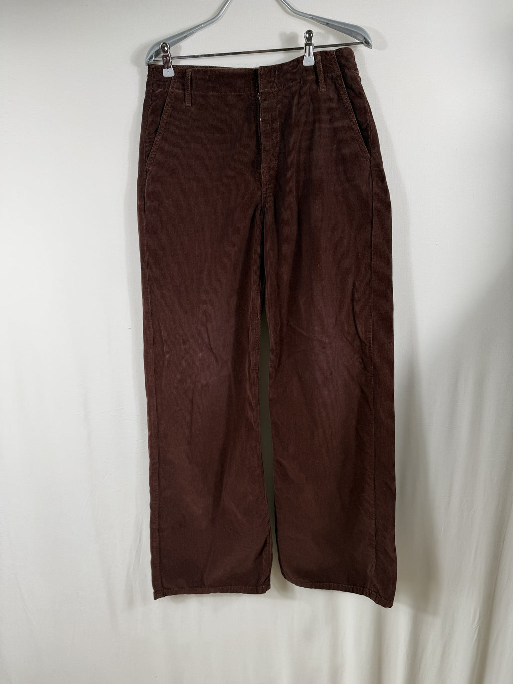 RE/DONE Brown Corduroy Mid-Rise Wide-Leg Pant – front