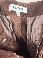 RE/DONE Brown Corduroy Mid-Rise Wide-Leg Pant – label