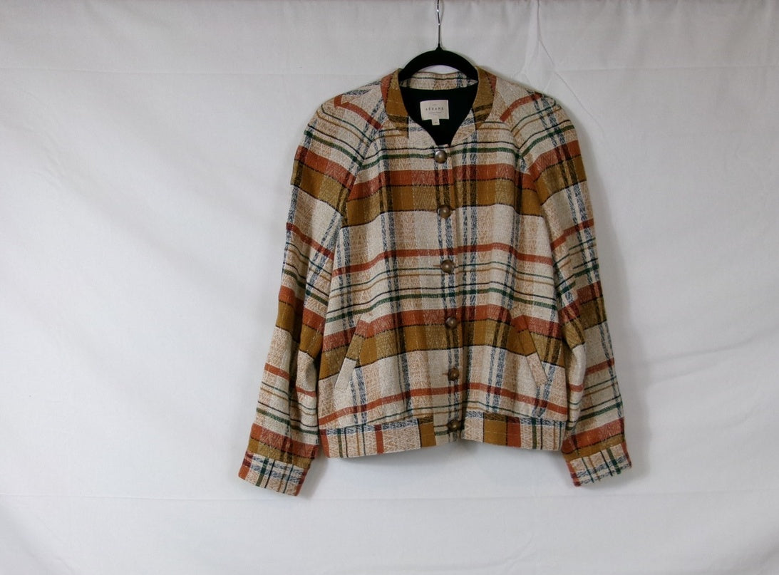 Sézane Mike Jacket — Texan Jacquard – front