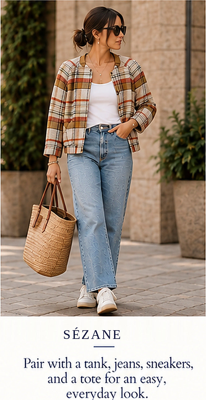 Sézane Mike Jacket — Texan Jacquard