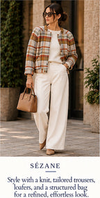 Sézane Mike Jacket — Texan Jacquard – styled editorial look 2