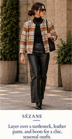 Sézane Mike Jacket — Texan Jacquard – styled editorial look 3