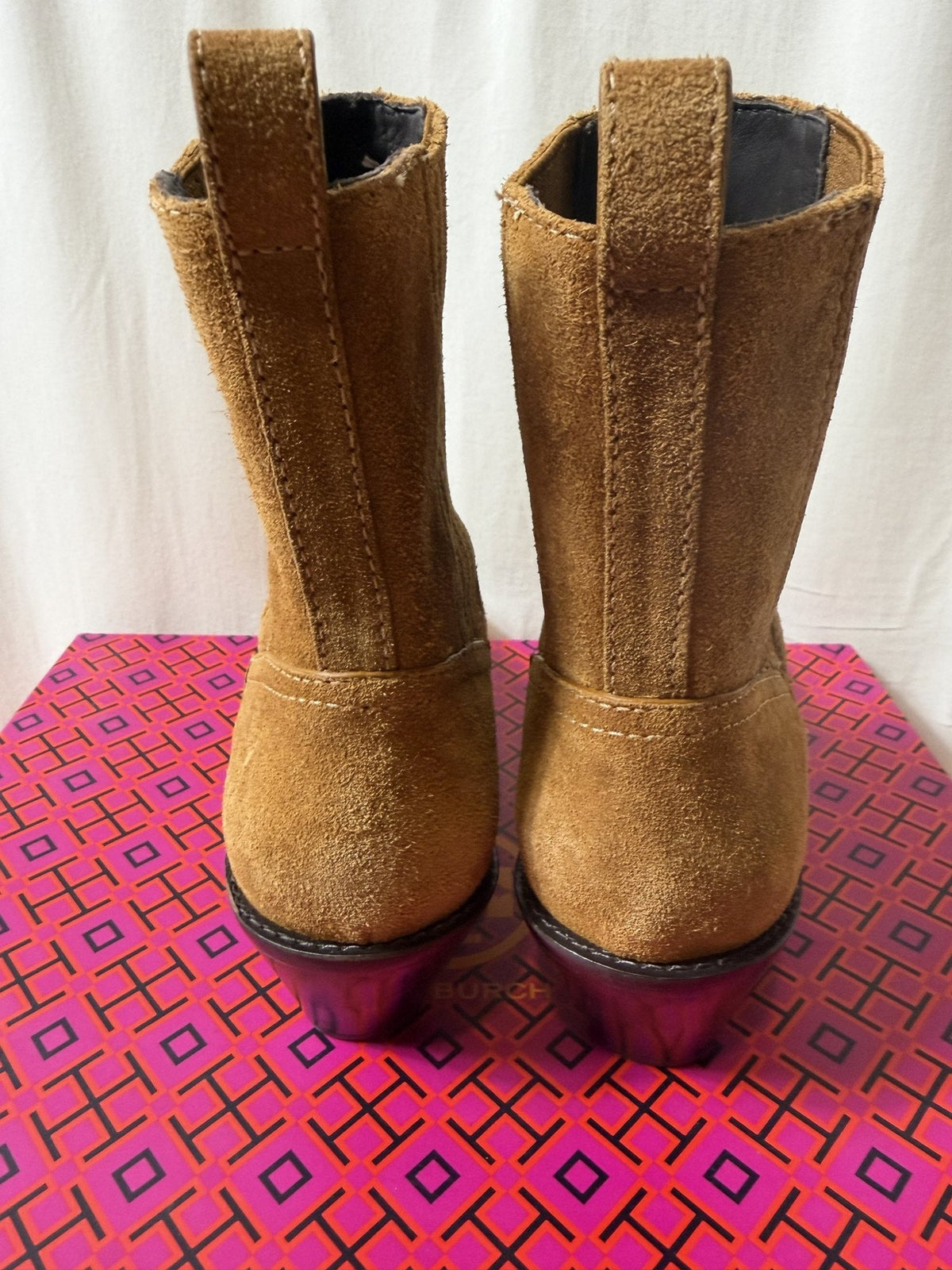 Tory Burch Western Suede Ankle Boots – Rhum - back