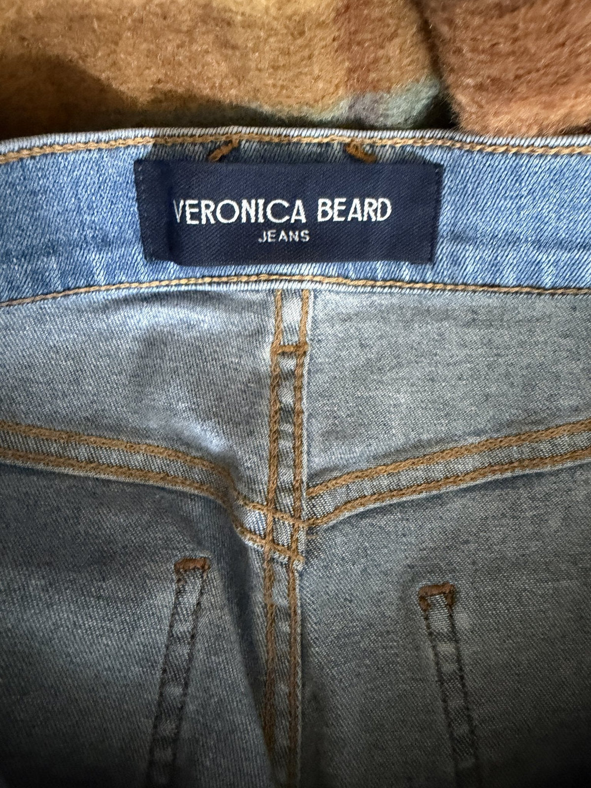 Veronica Beard Crosbie Patch-Pocket Slim Wide-Leg Jeans – Amethyst - care label