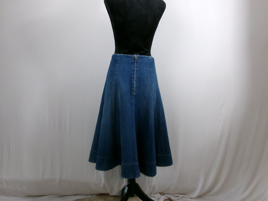 KHAITE Lennox Denim Midi Skirt – Archer – back