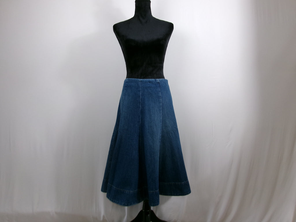 KHAITE Lennox Denim Midi Skirt – Archer – front 2