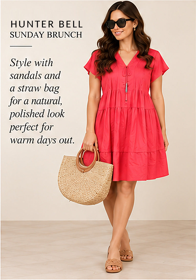 Hunter Bell Parker Dress – Aces Red – styled editorial look 2