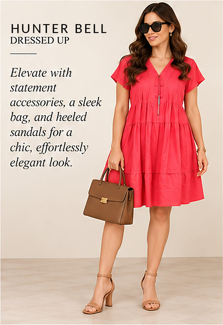 Hunter Bell Parker Dress – Aces Red – styled editorial look 3