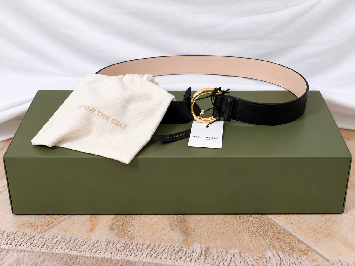 B-Low The Belt Odessa Leather Belt – Black/Gold – product