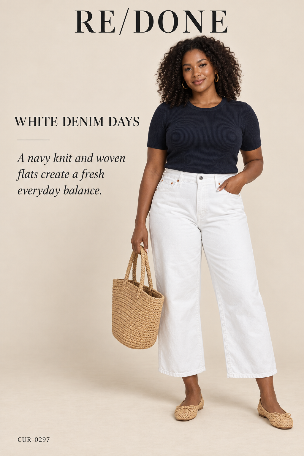 RE/DONE Mid-Rise Wide-Leg Crop Jean – White – styled: White Denim Days