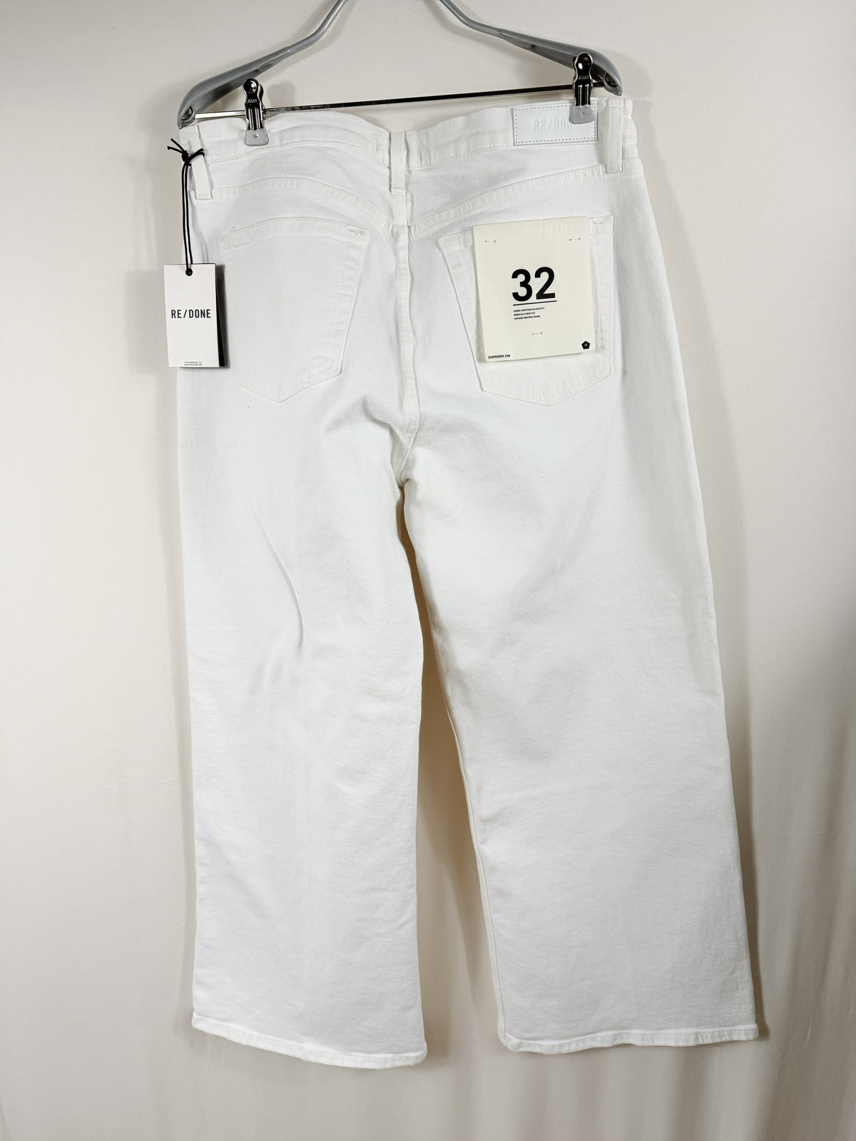 RE/DONE Mid-Rise Wide-Leg Crop Jean – White – detail