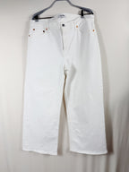 RE/DONE Mid-Rise Wide-Leg Crop Jean – White – front