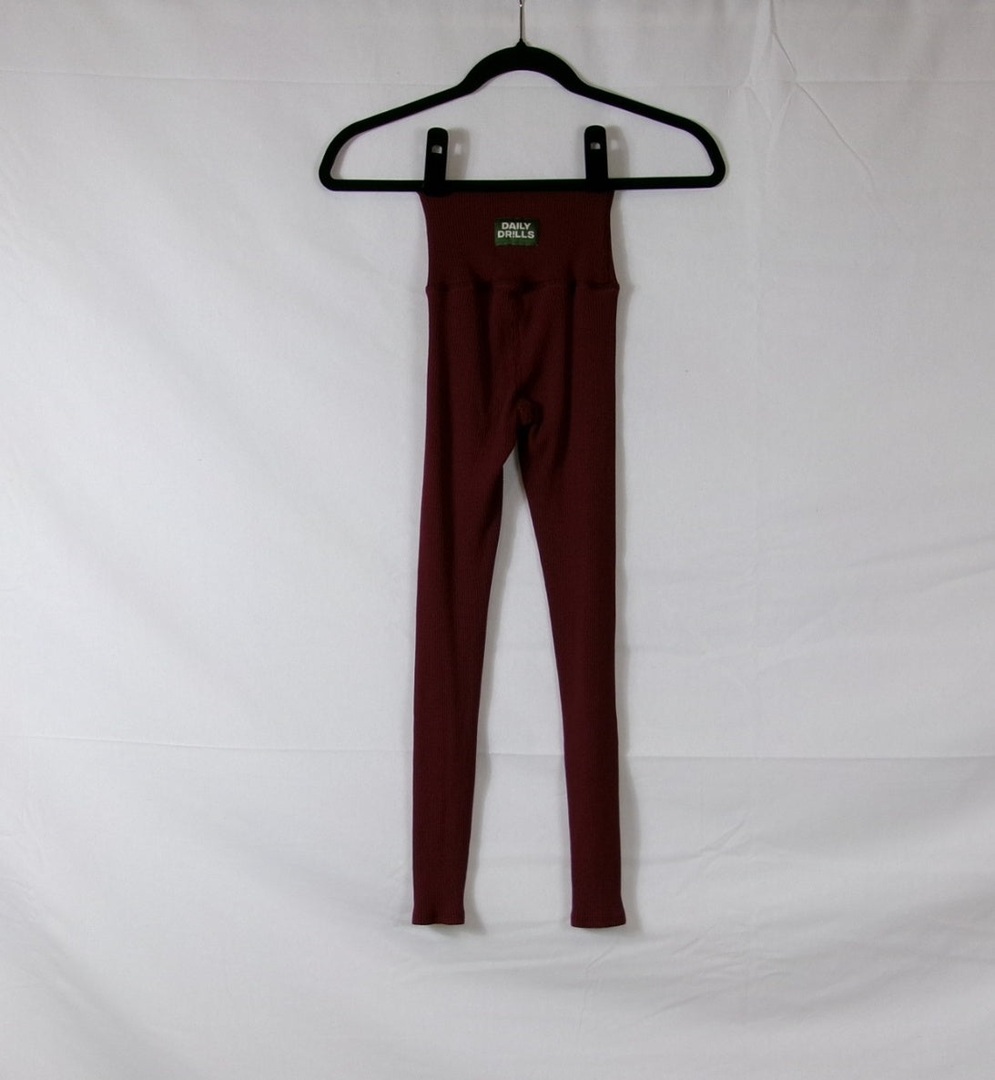 Daily Drills Maroon Ribbed Leggings – back