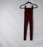 Daily Drills Maroon Ribbed Leggings – front