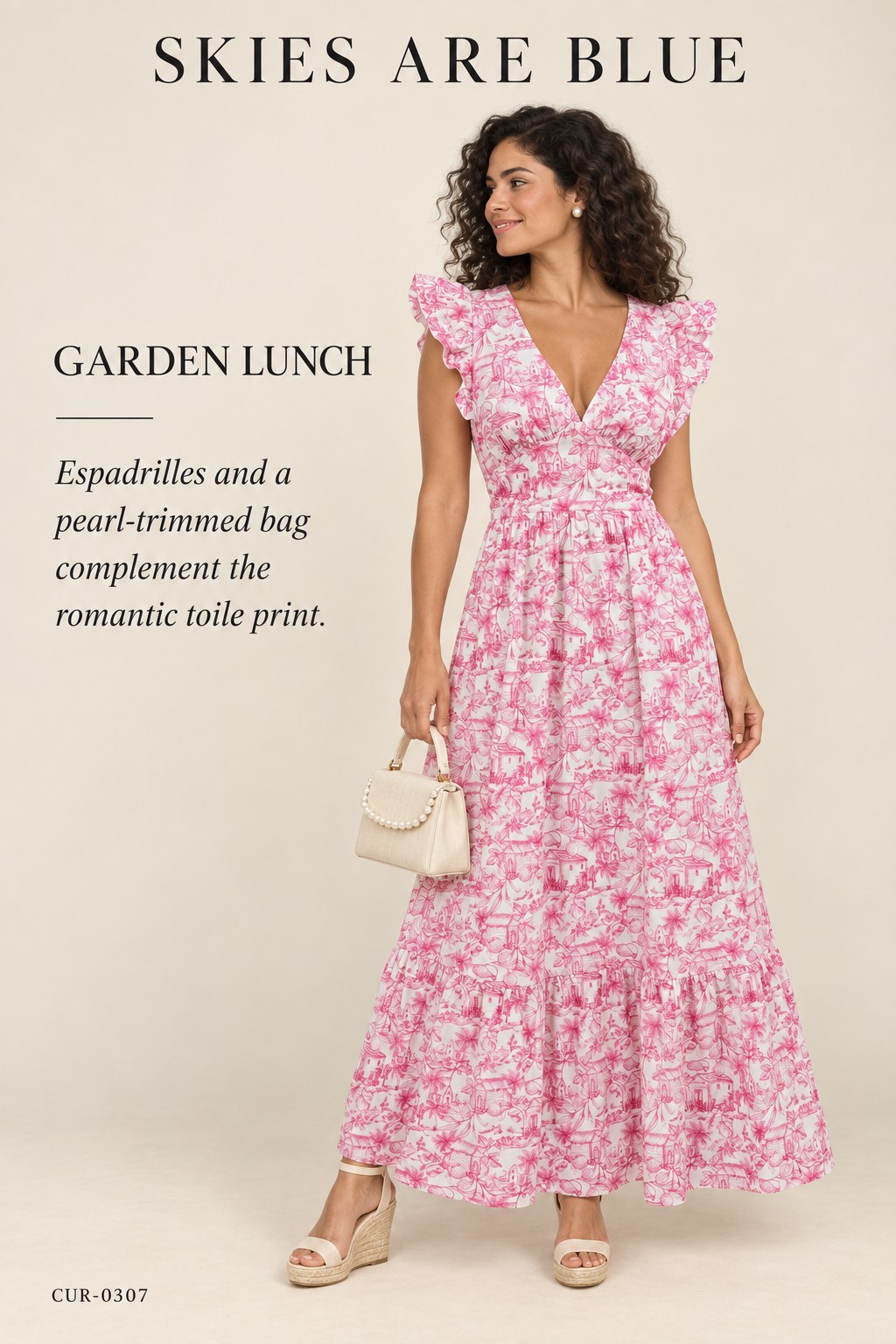 Skies Are Blue Toile Maxi Dress – styled: Garden Lunch