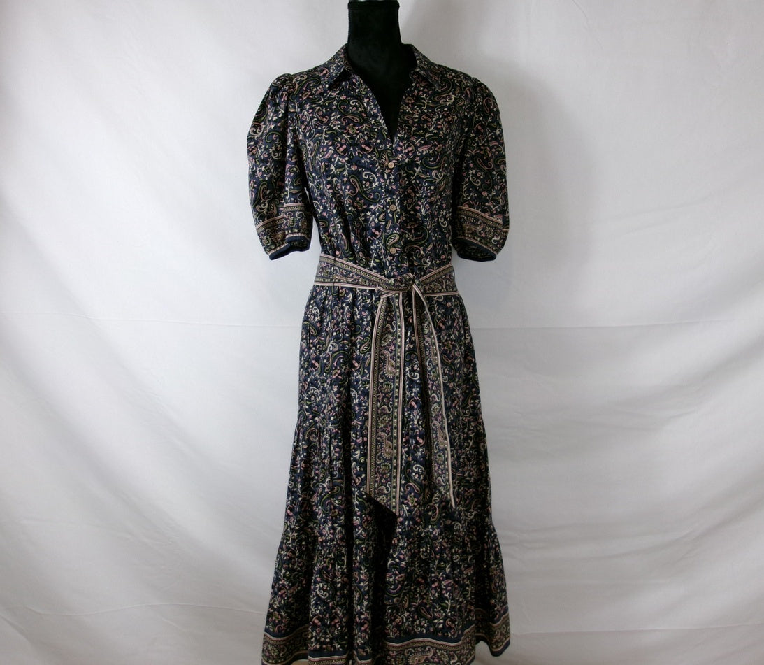Veronica Beard Eunice Tiered Paisley Dress – front