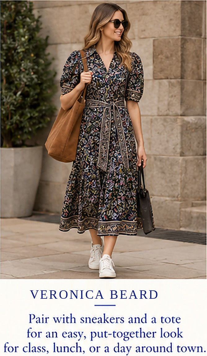 Veronica Beard Eunice Tiered Paisley Dress