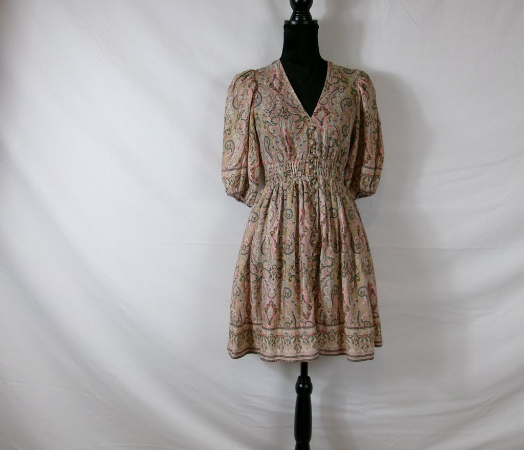 Zimmermann Freja Shirred Waist Mini Dress – Jadore Paisley – front