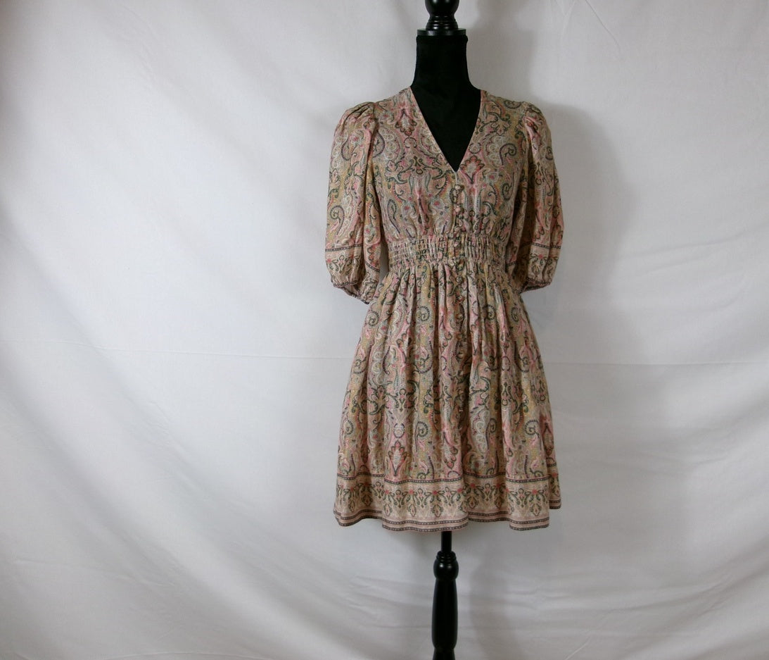 Zimmermann Freja Shirred Waist Mini Dress – Jadore Paisley – front