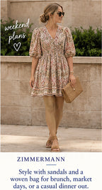 Zimmermann Freja Shirred Waist Mini Dress – Jadore Paisley – styled editorial look 2